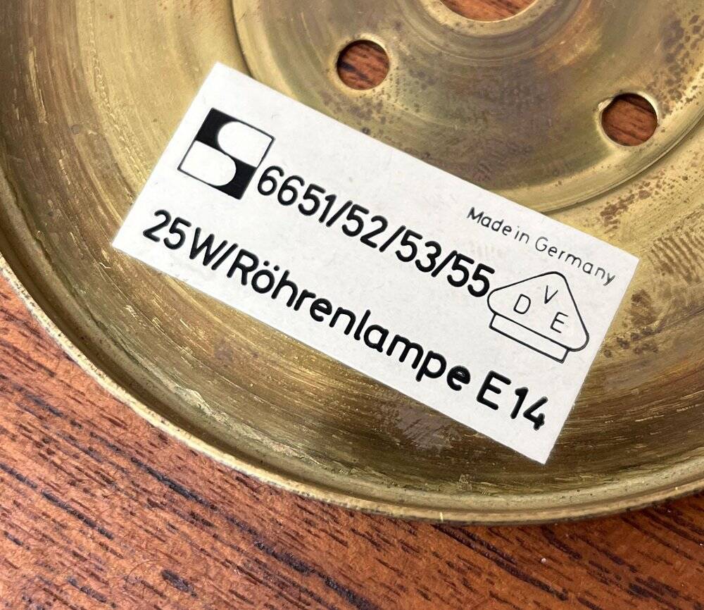 Vintage Space Age ceiling lamp in brass by Motoko Ishii for Staff, 1970s.