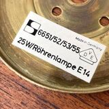 Vintage Space Age ceiling lamp in brass by Motoko Ishii for Staff, 1970s.