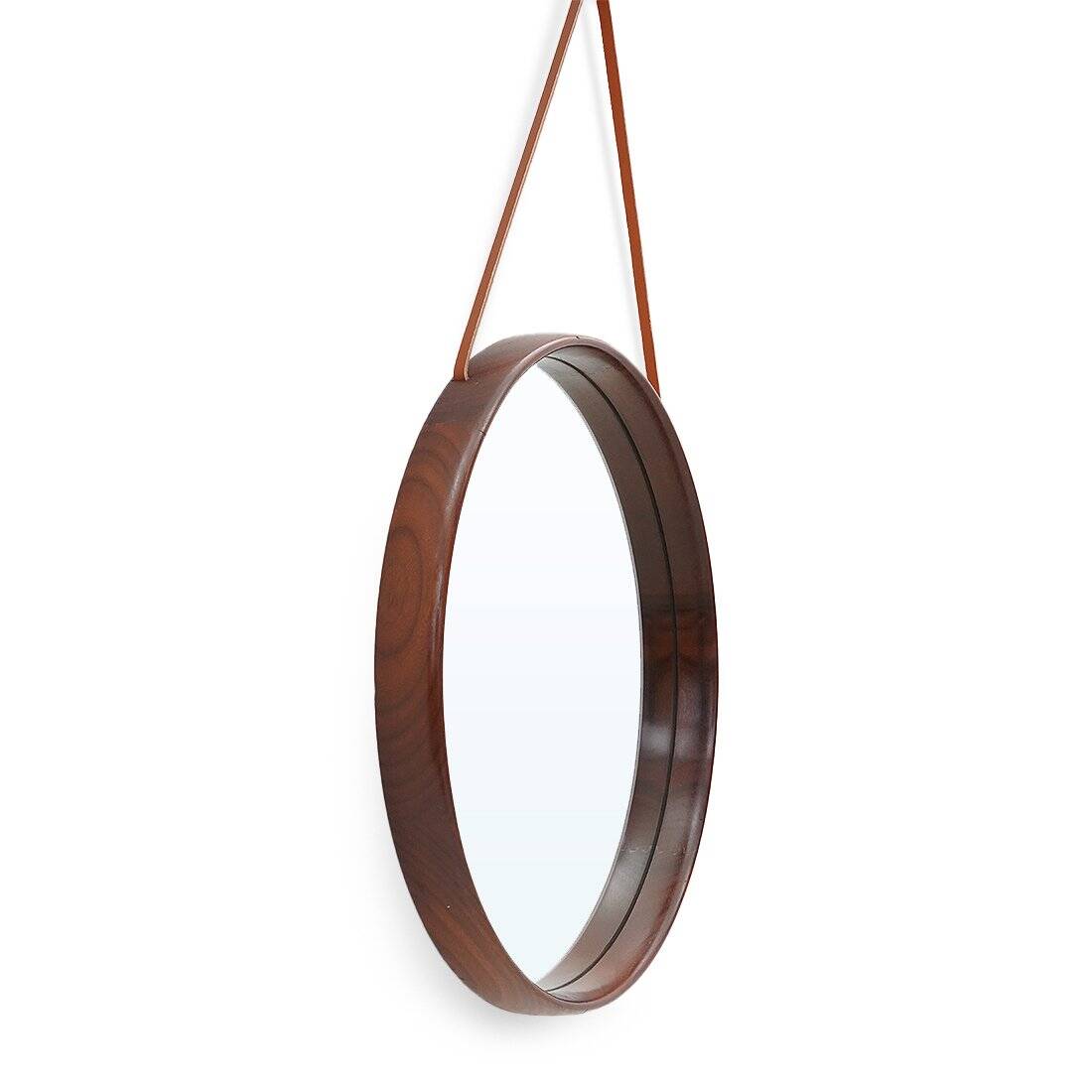 Teak wall mirror by Uno and Östen Kristiansson for Luxus, 1960s