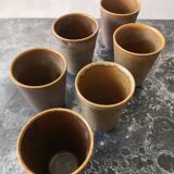 Tasses en grès anciennes Digoin x6