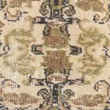 7x9 Cream & Green Floral Pattern Vintage Area Rug, 202x278Cm