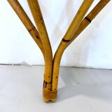 Bamboo and Formica Demilune Console Table with a Lower Shelf, Italy