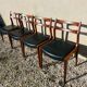 Series of 4 Danish solid teak chairs