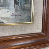 Tableau encadré huile sur toile signée Burnett