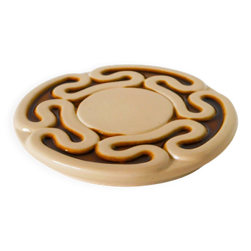 Ceramic trivet, yellow, 1930