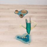 Floor magazine rack with vintage 80s ashtray design ambrosio milano