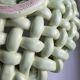 Light green woven ceramic basket Jérome Massier Vallauris
