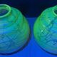 Pair of Art Deco lamp globes (circa 1930) made of blown glass.