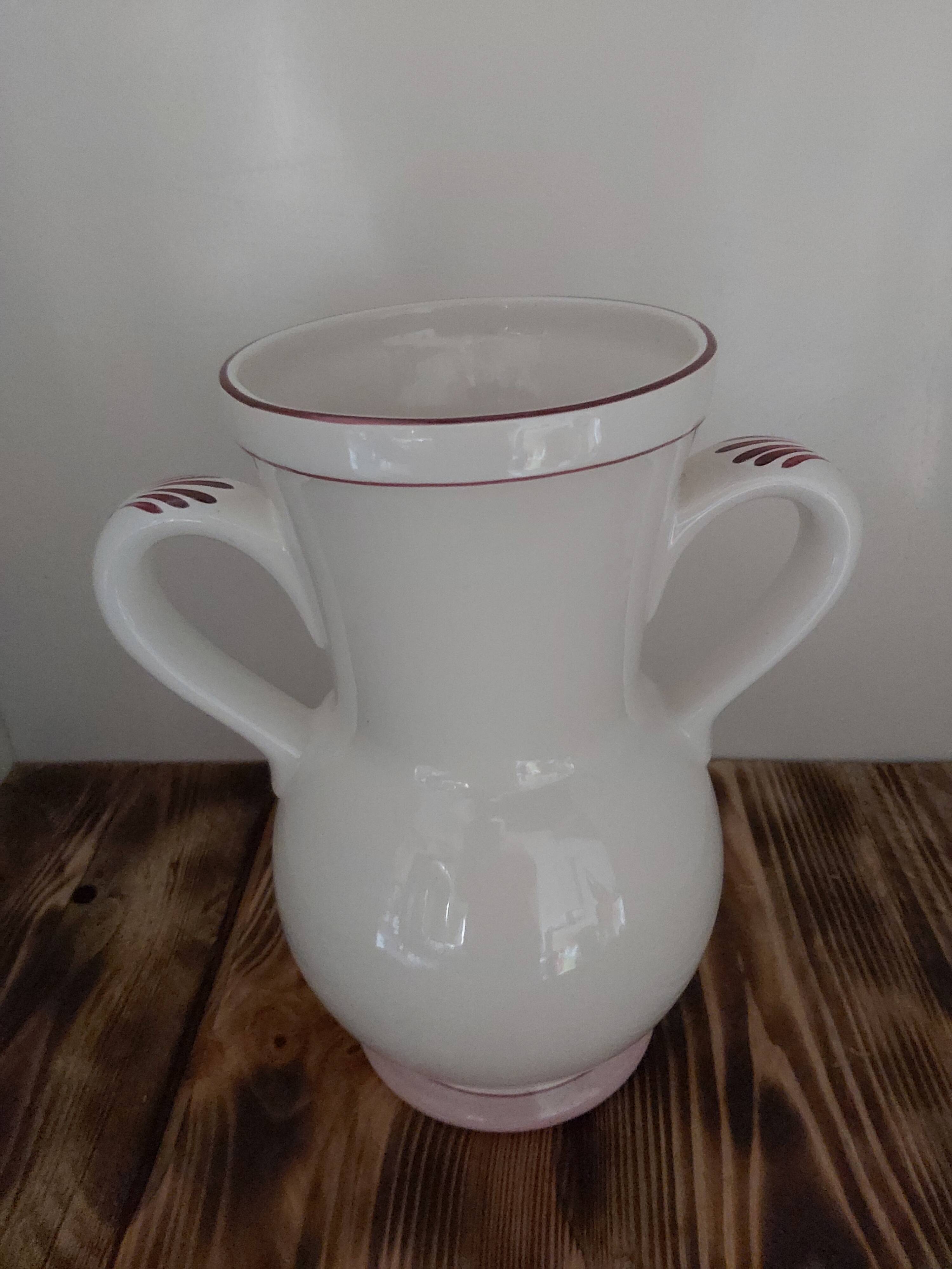 Vase 2 anses KG Luneville motif fleurs bleues