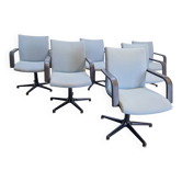 Chaises de bureau pivotantes vintage Channel par Geoffrey Harcourt pour Artifort, années 1980, ensemble de 6