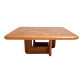 Table basse en mosaïque de hêtre incrustée, années 1970