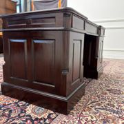 Classic English Desk Green Leather Inlay