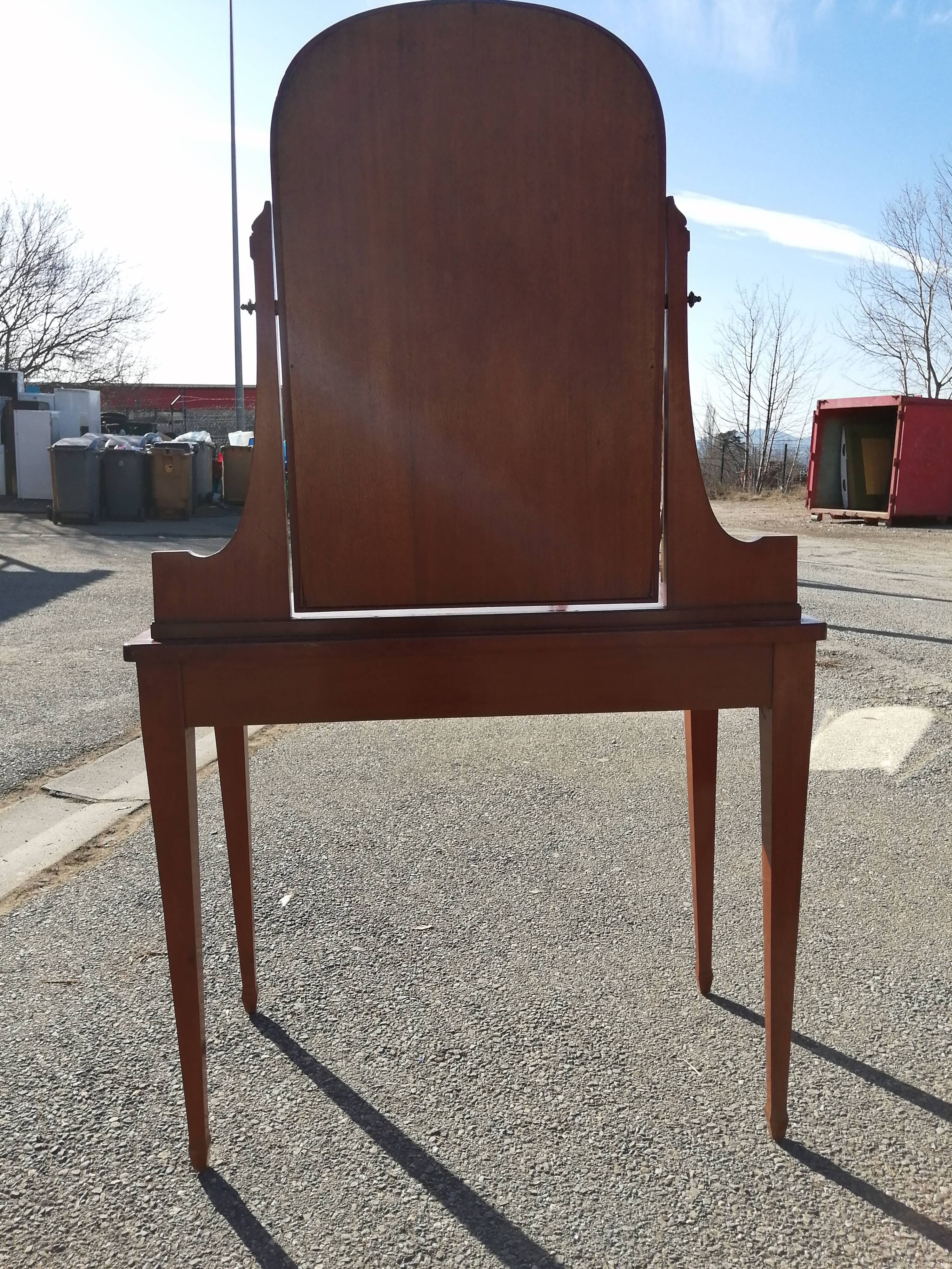 Coiffeuse et chaise en acajou blond Art Déco 1930