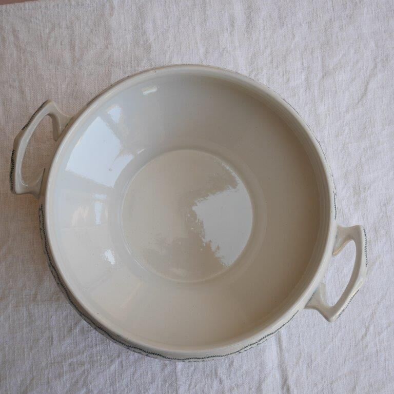 Soup bowl Saint Amand, green pattern - model 4025