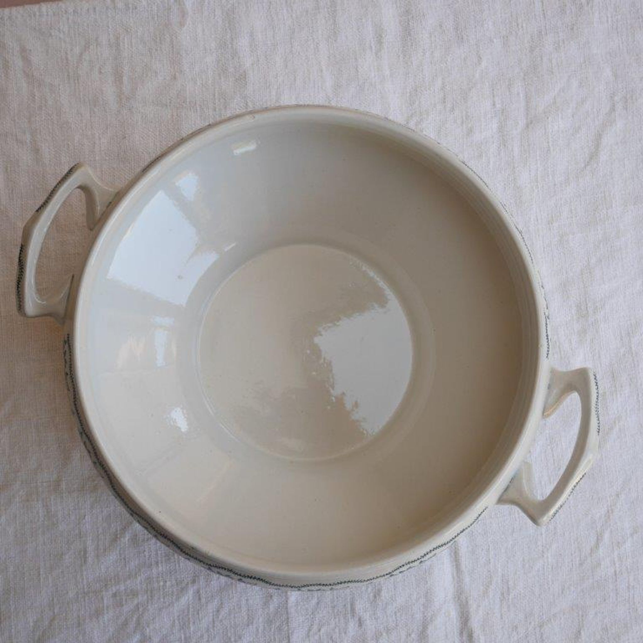 Soup bowl Saint Amand, green pattern - model 4025