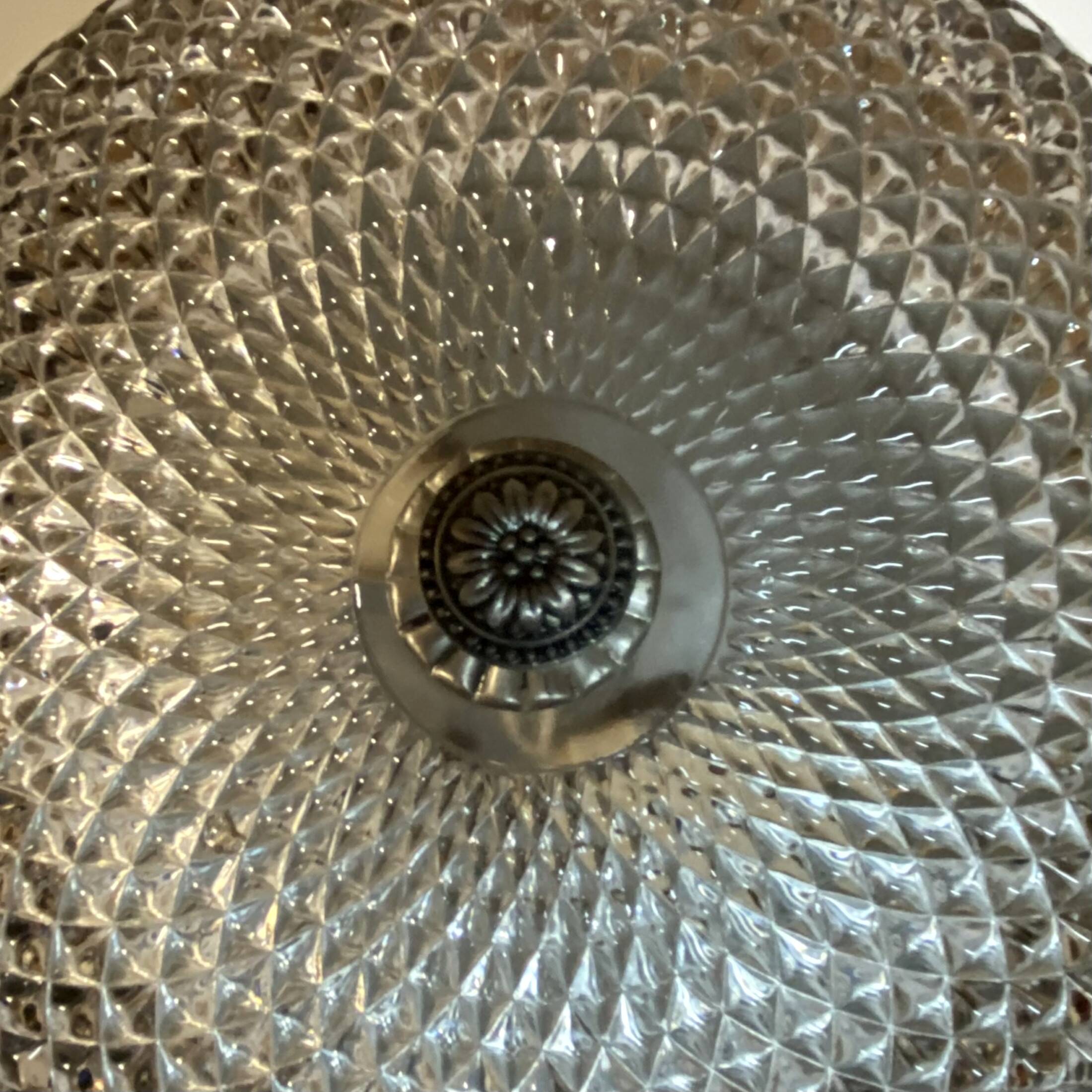 Large glass wall light 1950 vintage transparent old light fixture