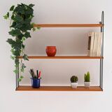 1960s vintage Scandinavian “Hylla” shelf in oak and metal