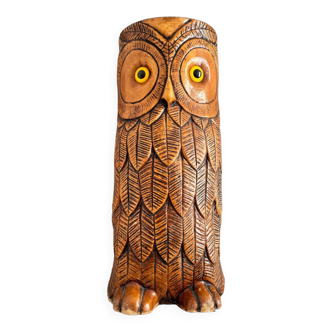 Vintage carved wooden umbrella stand