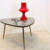 Mosaic and brass coffee or side table by Berthold Müller, 1960s