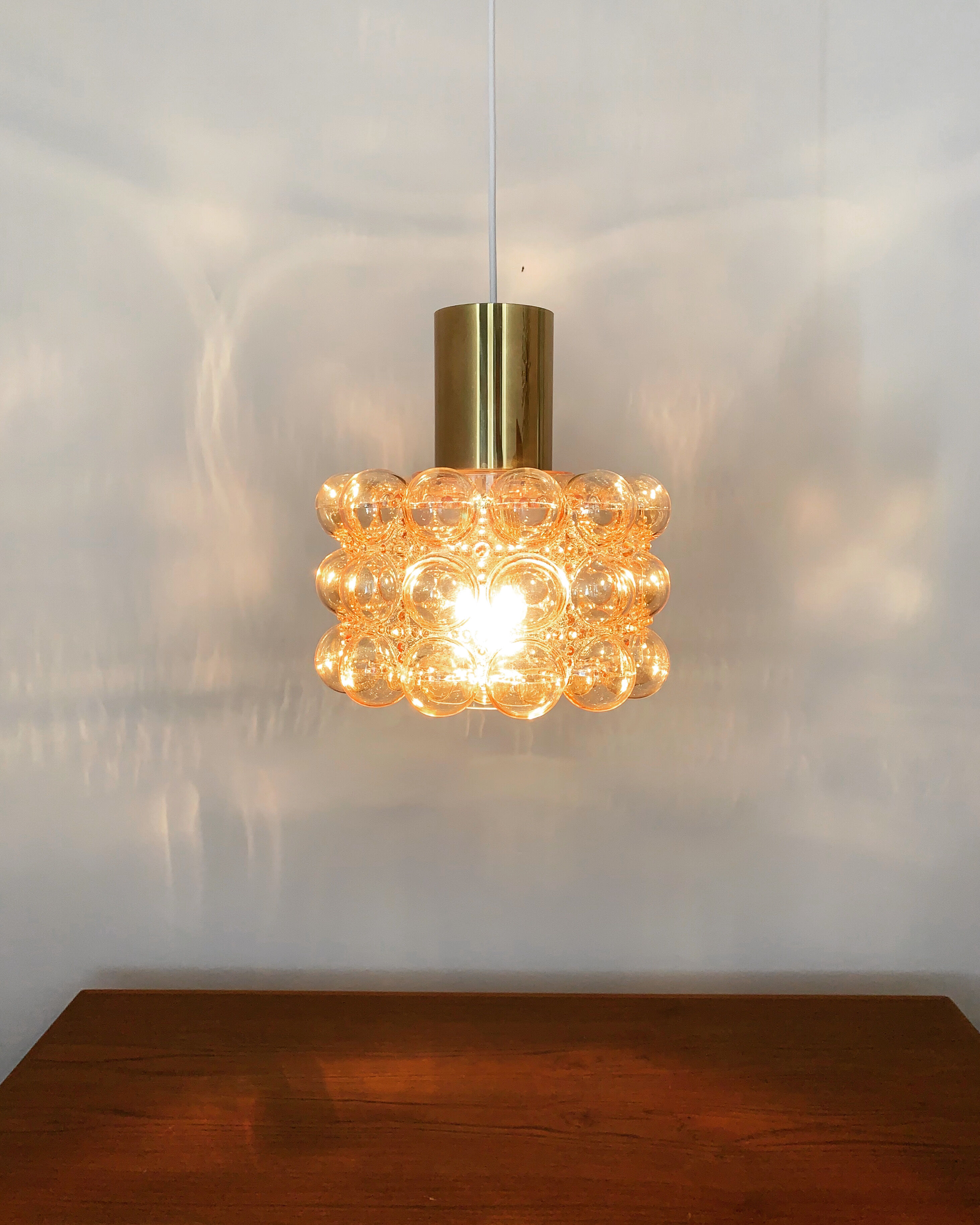 Bubble glass pendant lamp by Helena Tynell for Glashütte Limburg