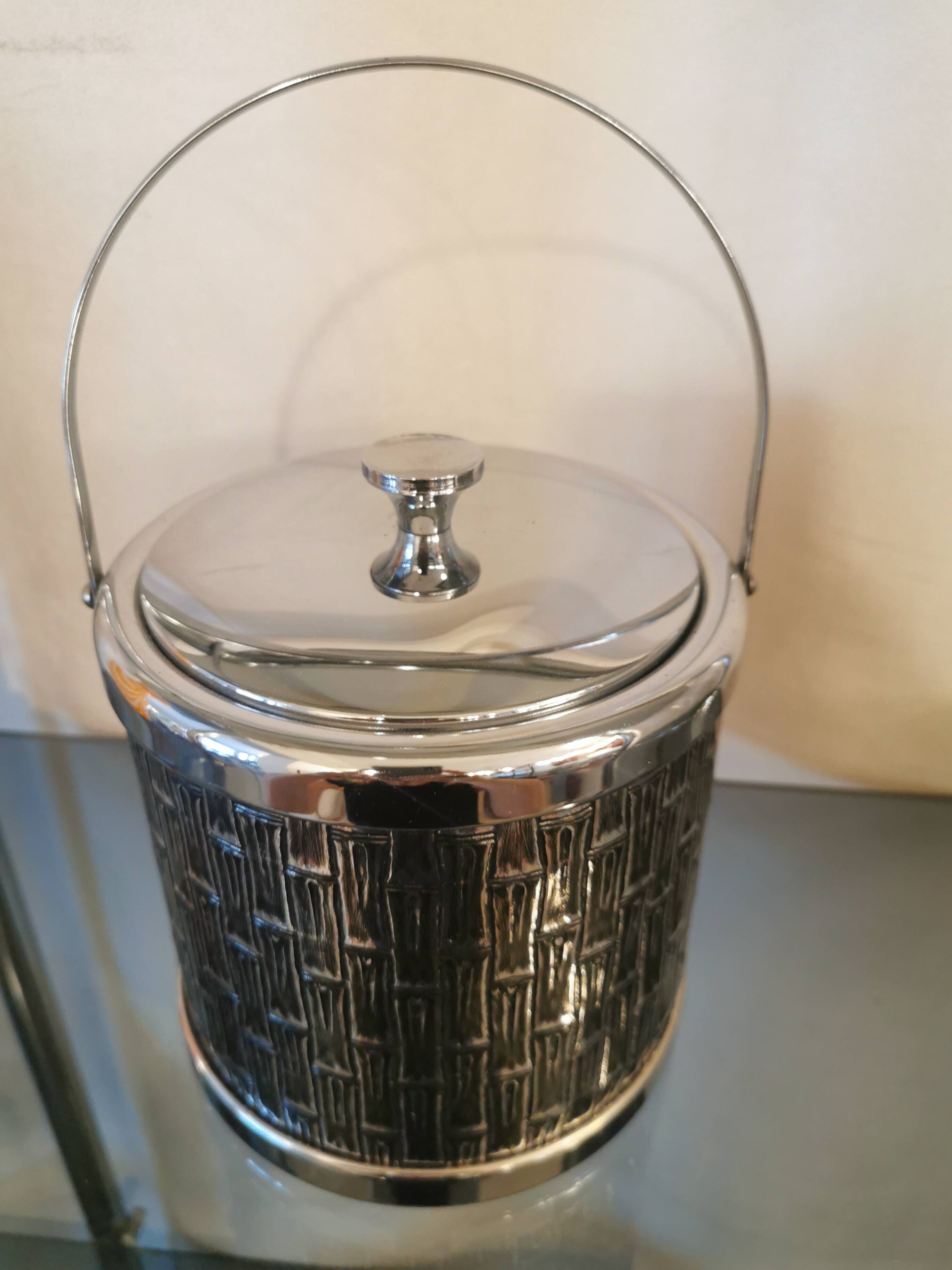 Vintage bamboo ice bucket 70s