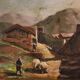 Peinture signée paysage avec berger