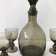 6 blown glass glasses and carafe 1960