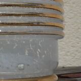 art deco type vase in white and gold speckled glass