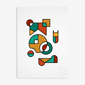 Poster A3 Abstract Geometry: Numbered Series #006