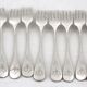 Christofle Baguette marine silver-plated cutlery, 16 dessert forks.