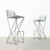 Postmodern German Kreuzschwinger bar stool by Till Behrens for Meyer Stahlmöbel, 1980s.