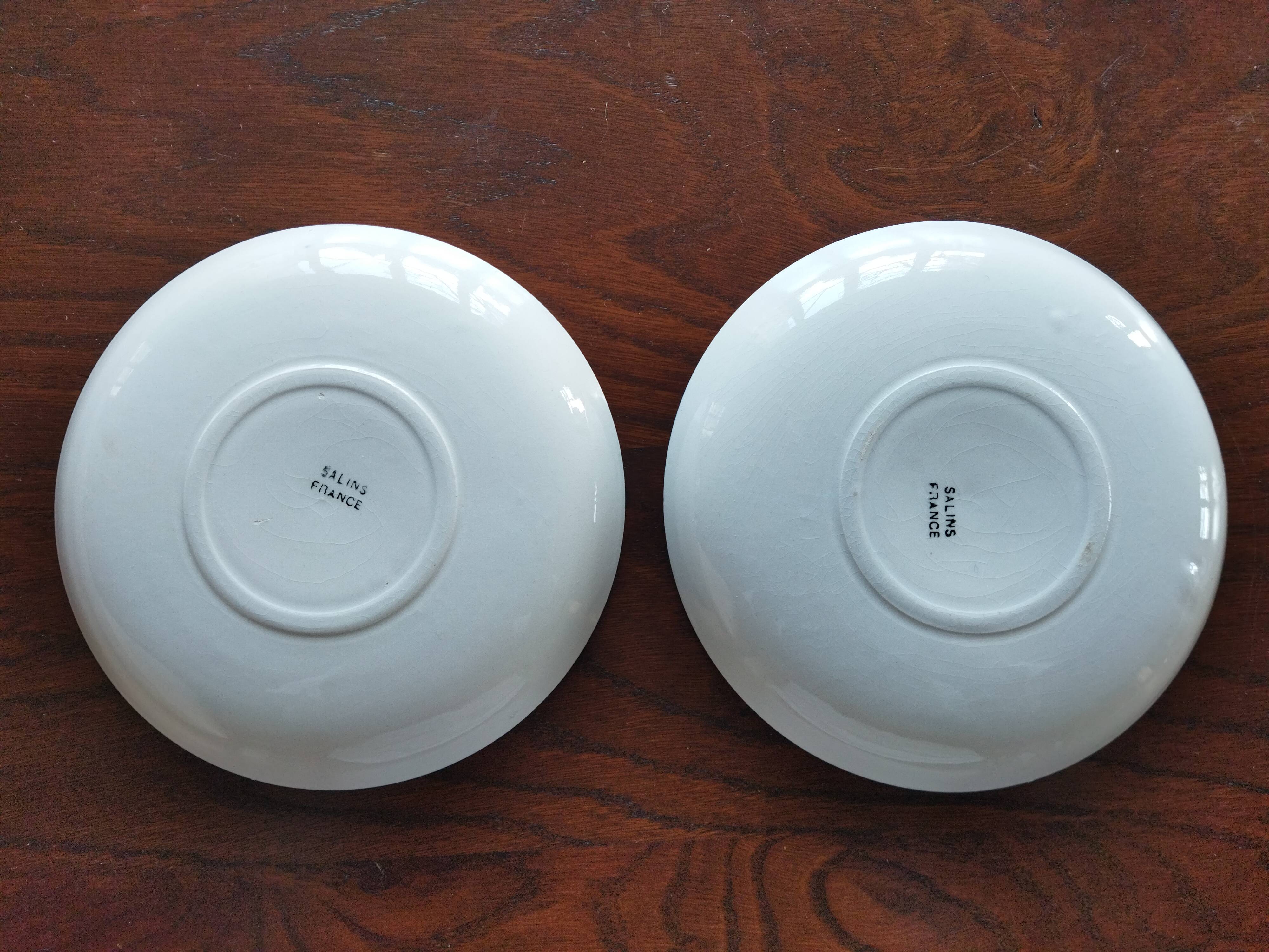 Two Salins earthenware lunch cups