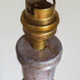 Foot of lamp turned wood carved patina old nineteenth