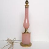 Opaline and gilt bronze lamp with Victorian lampshade