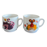 Monopoly ceramic cat/mouse mug duo