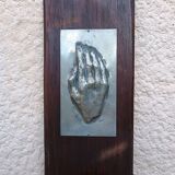 Contemporary decorative painting in wood and aluminum hand signed 1970