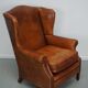 Fauteuil vintage hollandais en cuir cognac