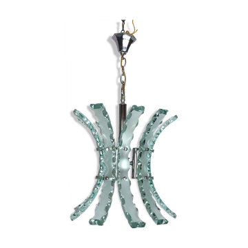 Mid-century Italian cut glass chandelier by Zero Quattro