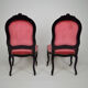 Napoleon III chairs in blackened wood and pink velvet, France, circa 1870.