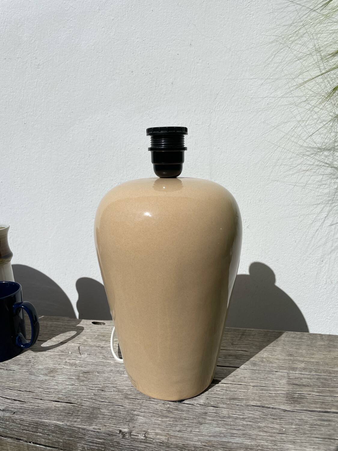 Beige ceramic lamp, Brussels factory, 1990