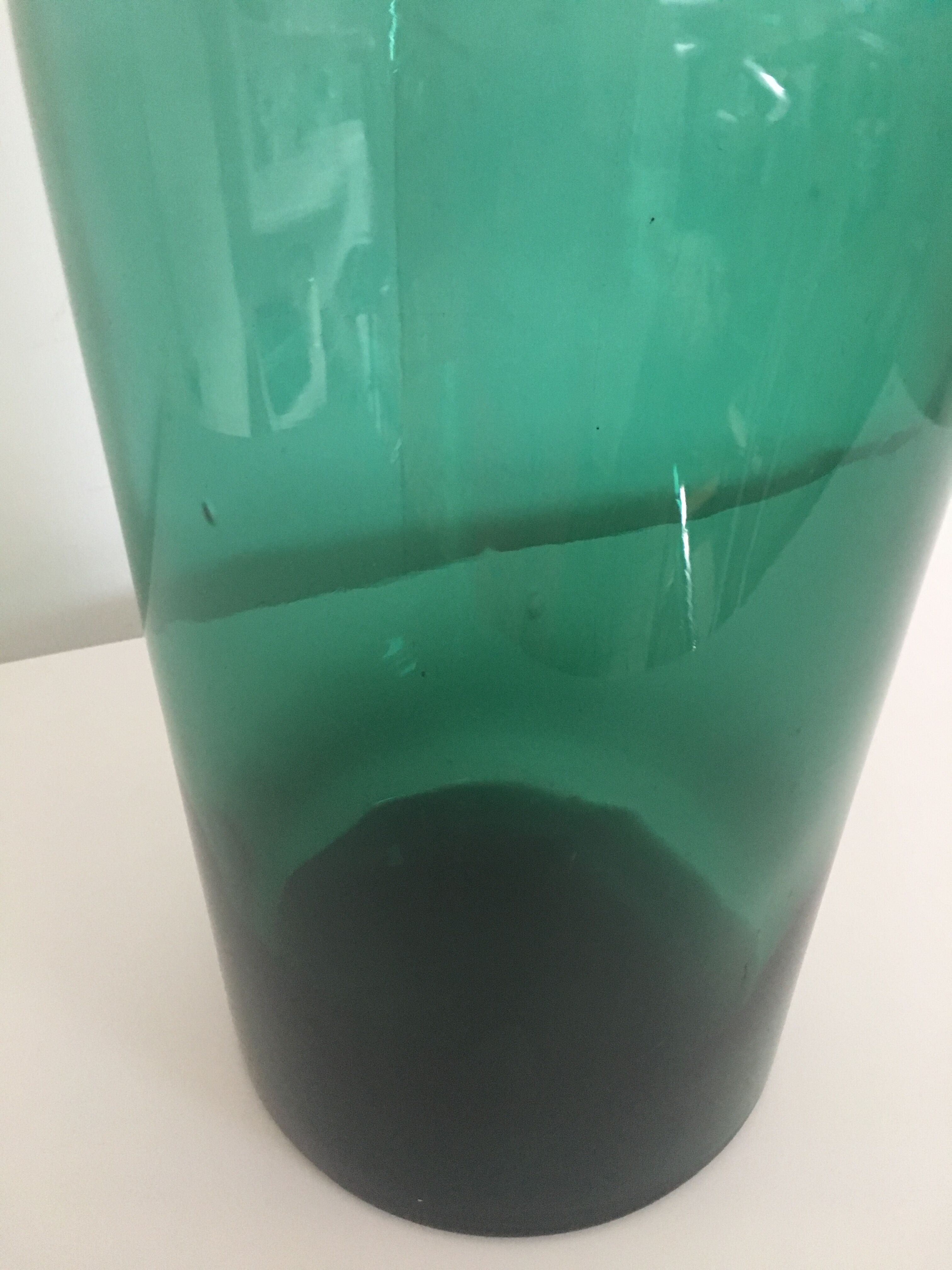 Old breath green glass apothecary jar