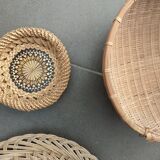Wall composition of 7 wicker baskets