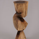 Solid wood sculptural side table, original contemporary design, logniture