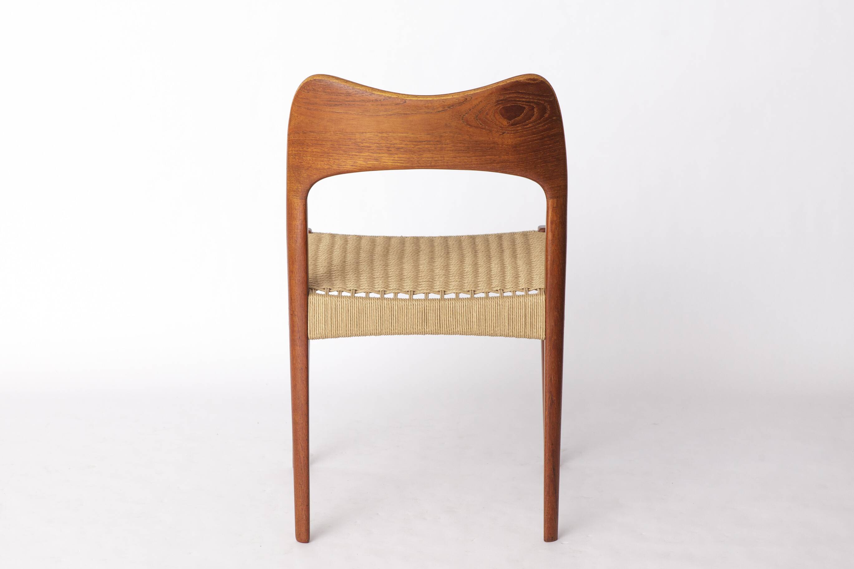 1 of 8 Arne Hovmand-Olsen Chair for Mogens Kold, Danish Teak & Danish Cord
