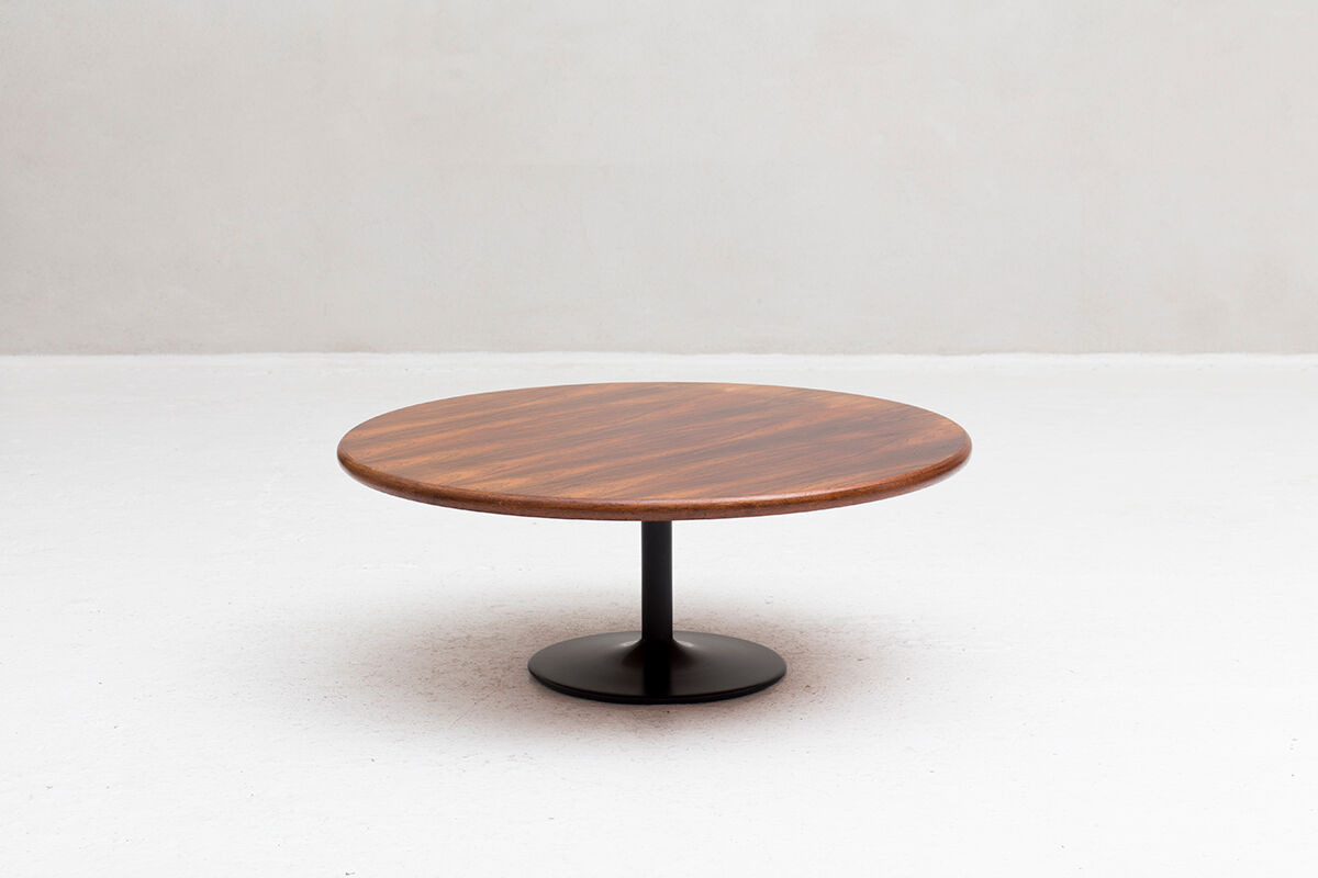 Table basse ronde en palissandre Danemark années 1960