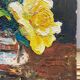 Oil on cardboard 20th century still life with flowers