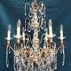 Chandelier, silver bronze, Louis XV style crystal.