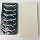 6 Vintage Silver Metal Knife Rests - Elegant Fox Design