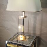Lampe style de luxe  1970 a 80  laiton et plexi ,quelques trace usure , 65x40 d origine