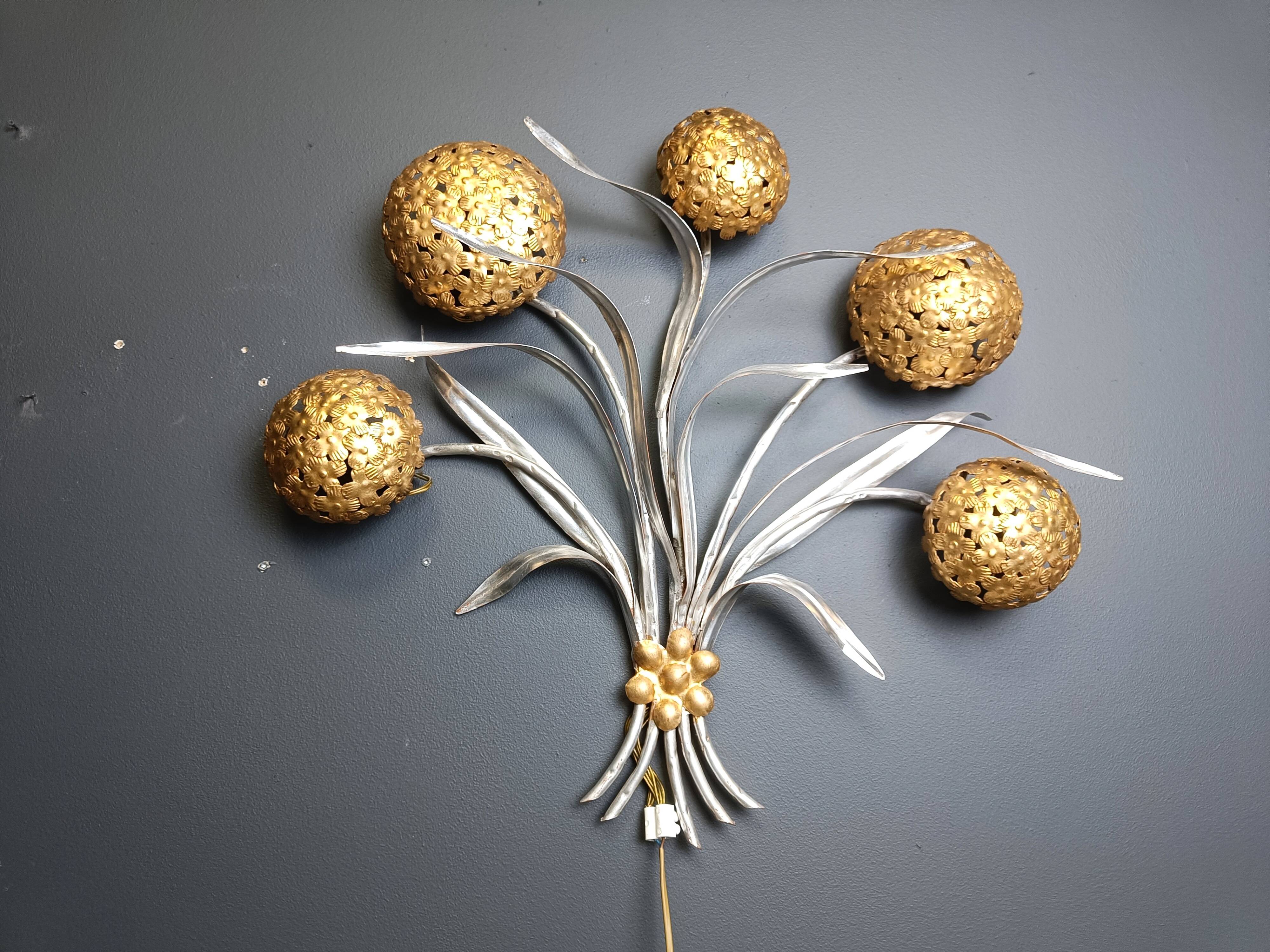 Vintage floral  wall lamp by Hans Kögl , 1970s
